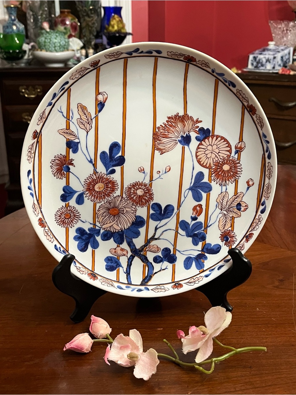 VTG Georges Briard Oriental 10.5” Chrysanthemum Dinner Plate Japan Imari Style